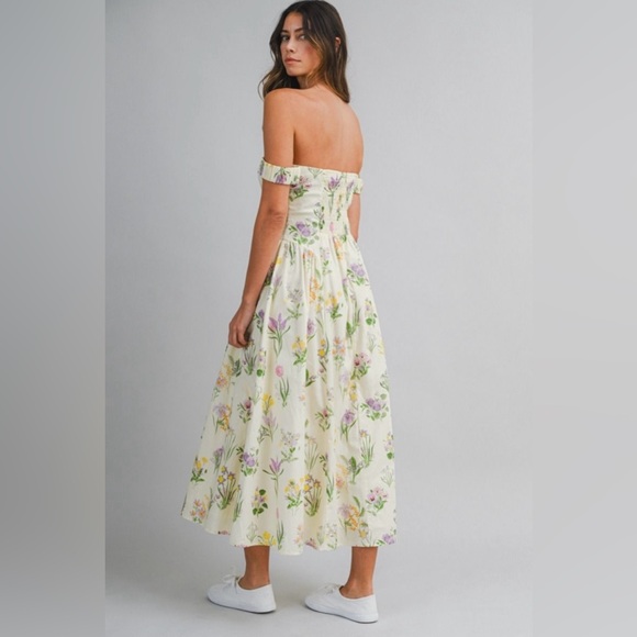 MABLE Dress Cream Floral Off-Shoulder Cotton NWT - Picture 2 of 15